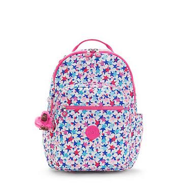 Torby Na Laptopa Kipling Seoul Large Printed 15" Backpack Różowe | PL 1550IL